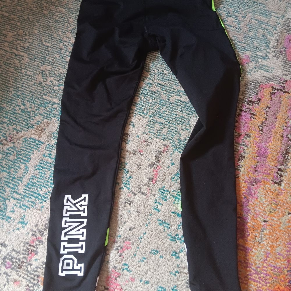 *SOLD*PINK Victoria Secret Neon Green Cozy Leggings - Picture 5 of 5